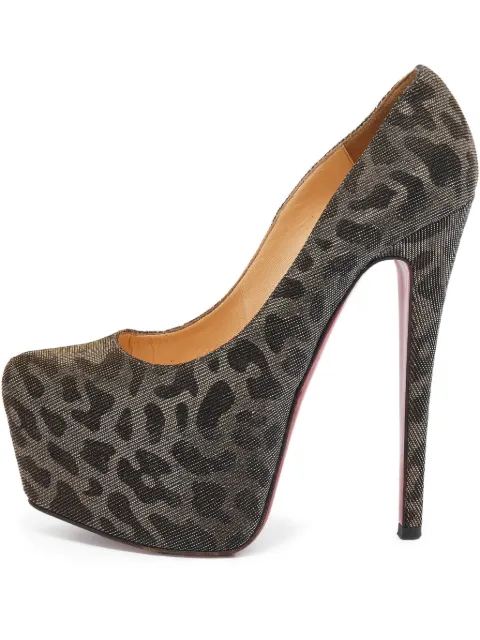 Christian Louboutin Pre-Owned 155mm leopard-print pumps Metallic 633917