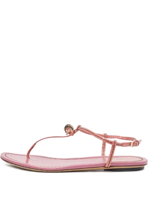 Gucci Pre-Owned leather flat sandals Purple 870790
