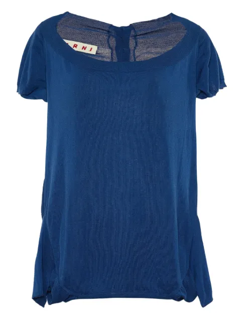 Marni Pre-Owned ruffled back t-shirt Blue 666979