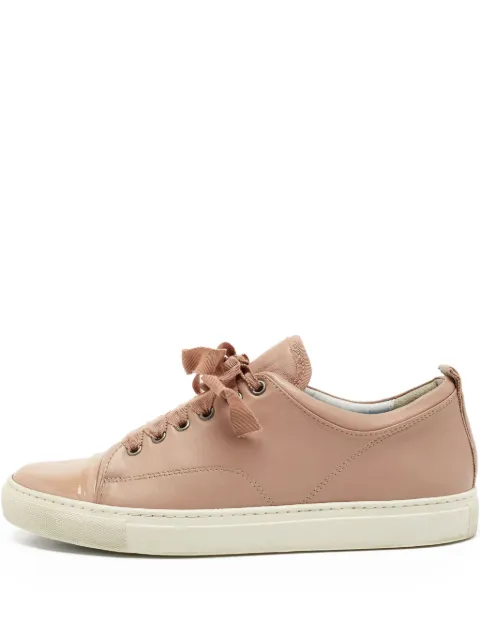 Lanvin Pre-Owned patent toe-capped lace-up sneakers Pink 694871