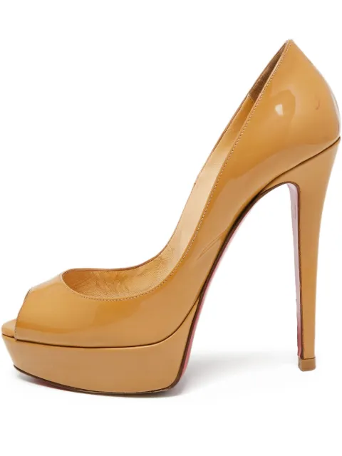 Christian Louboutin Pre-Owned 135mm patent-leather sandals Neutrals 650027
