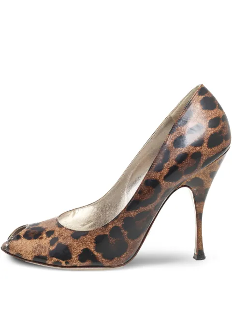 Dolce & Gabbana Pre-Owned 115mm leopard-print pumps Brown 568964