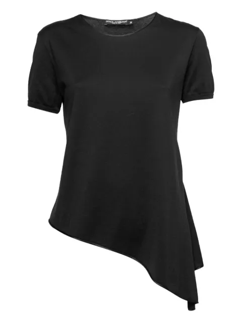 Dolce & Gabbana Pre-Owned asymmetrical-hem t-shirt Black 650852