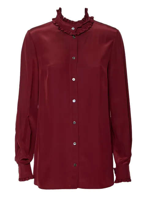 Dolce & Gabbana Pre-Owned ruffled-trim silk shirt Red 591870