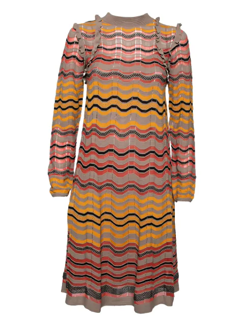 Missoni Pre-Owned 2023 wave ruffle midi dress Neutrals 588926