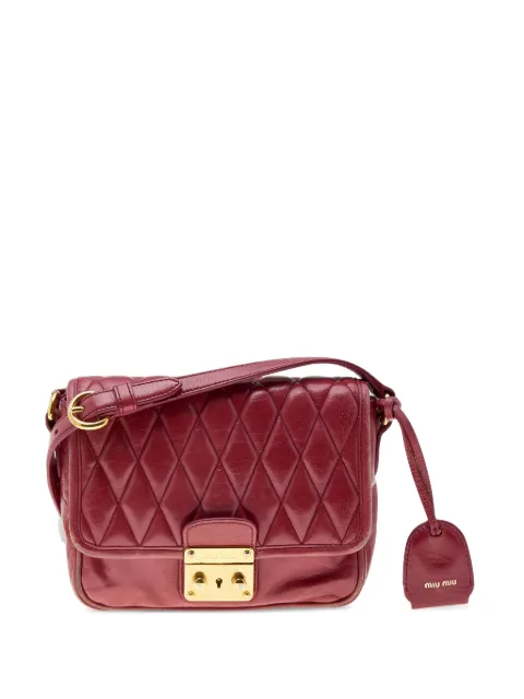 Miu Miu Pre-Owned quilted leather shoulder bag Red 588972