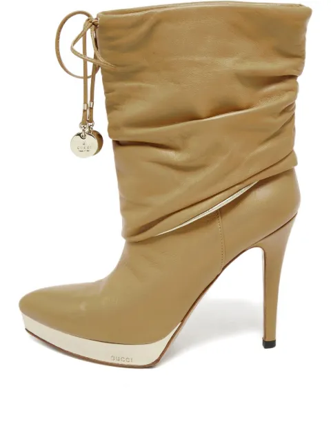 Gucci Pre-Owned 110mm platform ankle boots Neutrals 648372