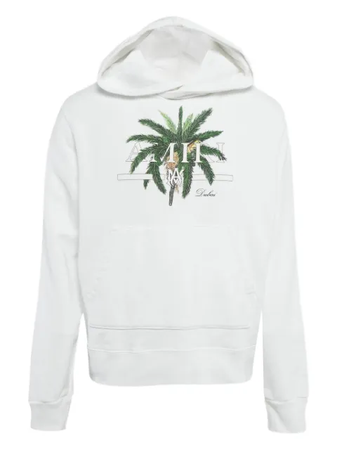 AMIRI pre-owned palm tree-print hoodie White 1124051