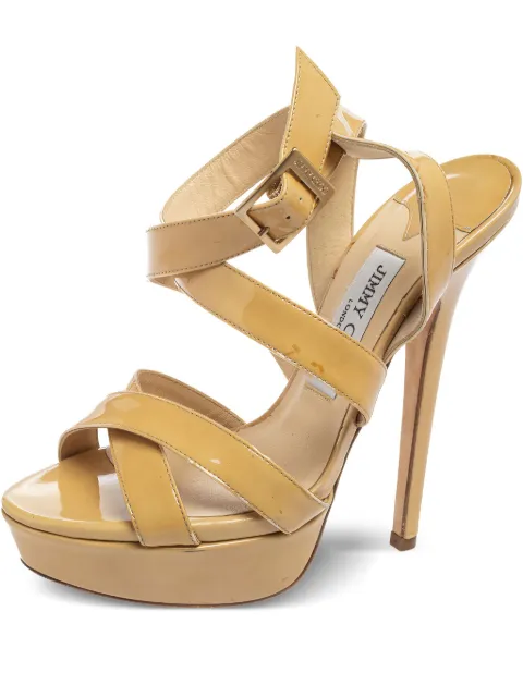 Jimmy Choo Pre-Owned 150mm strappy platform sandals Neutrals 605108