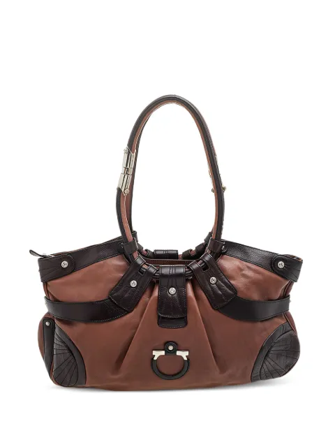 Ferragamo Pre-Owned Gancini leather shoulder bag Brown 596946