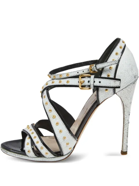 Miu Miu Pre-Owned 125mm studded sandals White 598788