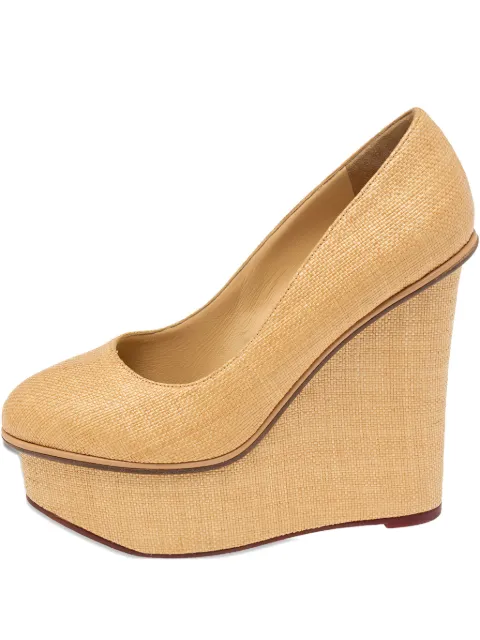 Charlotte Olympia 130mm leather Carmen pumps Neutrals 619316