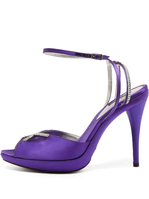 Dolce & Gabbana Pre-Owned 125mm satin crystal-embellished sandals Purple 651108