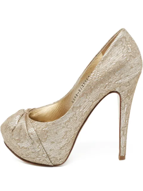 Gina pre-owned 130mm Claire pumps Gold 713596