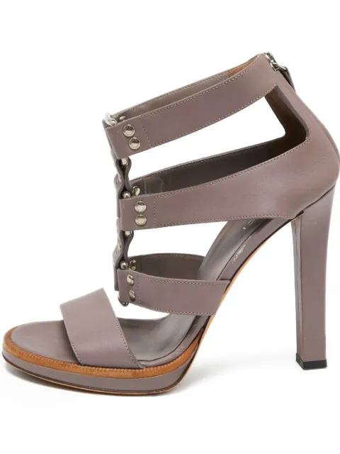 Gucci Pre-Owned 115mm leather studded sandals Purple 654359