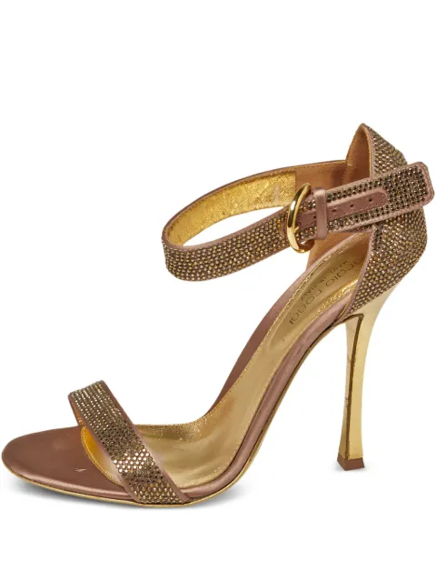 Sergio Rossi Vintage Pre-owned 110mm crystal-embellishment sandals Gold 377204