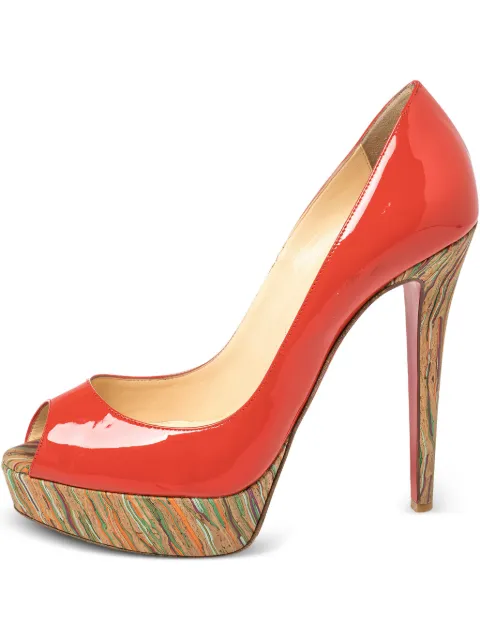 Christian Louboutin Pre-Owned 130mm Lady Peep pumps Red 390311