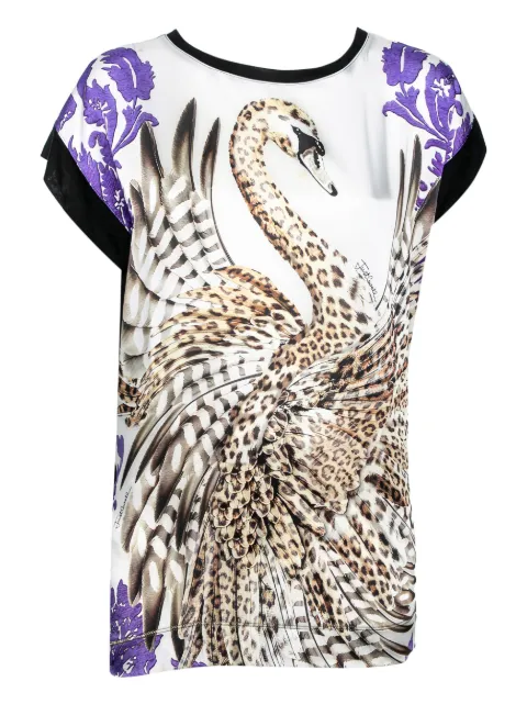 Just Cavalli Vintage swan-print top White 605213