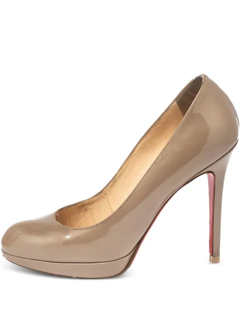 Christian Louboutin Pre-Owned 105mm patent-leather pumps Neutrals 514154