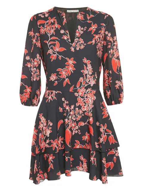 alice + olivia floral-print mini dress Black 1120832