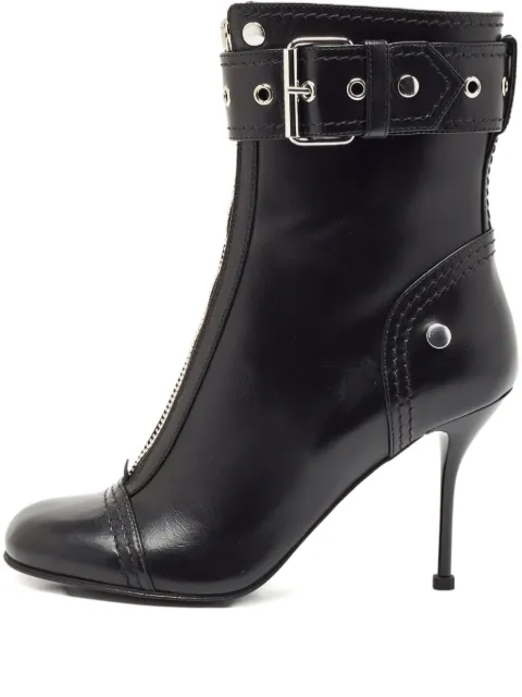 Alexander McQueen Pre-Owned zipped buckled boots Black 1125107