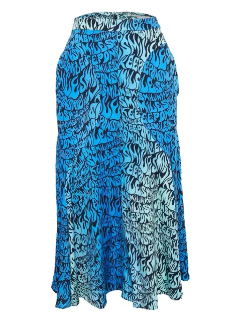 Stella McCartney Pre-Owned flame-print midi skirt Blue 1129096