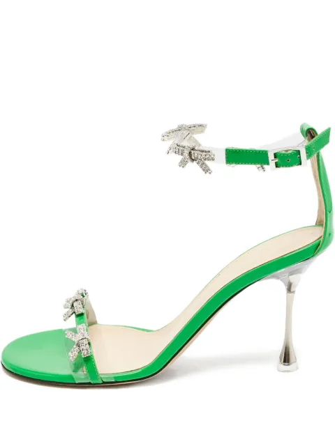 MACH & MACH pre-owned 90m Crystal Bow embellished sandals 1129415