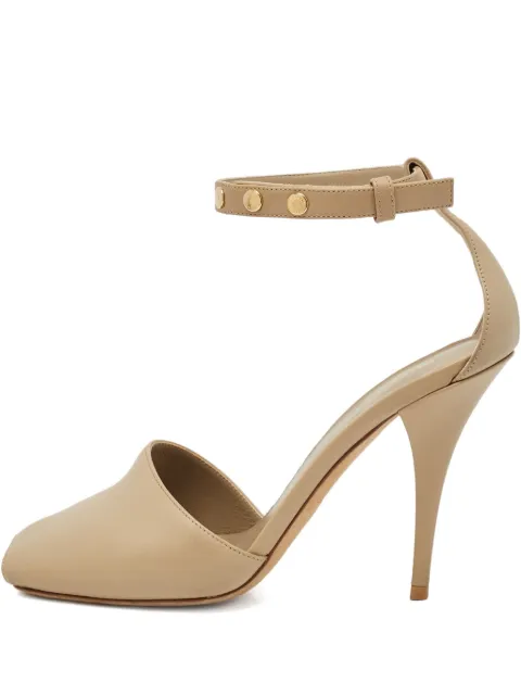 Burberry Pre-Owned 110mm leather ankle-strap pumps Neutrals 1102257