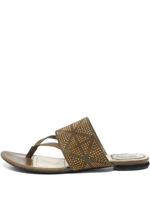 Christian Dior Pre-Owned stud-embellished flat sandals Green 1099949