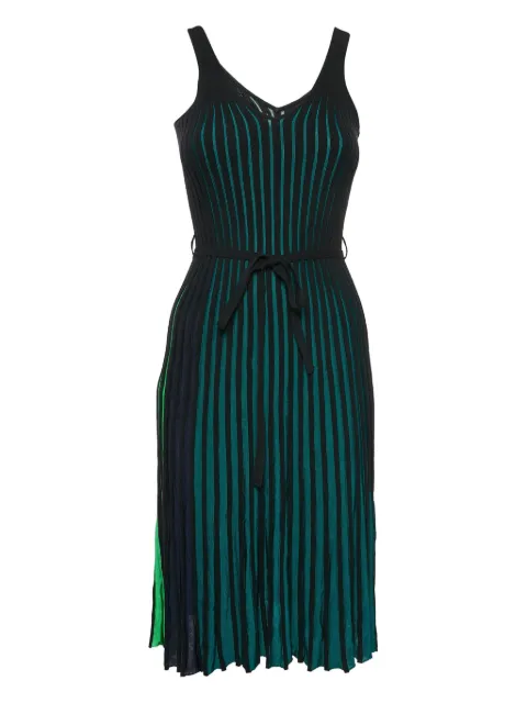 Kenzo Pre-Owned ribbed pleated dress Black 1076448