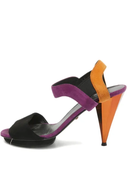 Gucci Pre-Owned 100mm suede platform sandals Black 1046208
