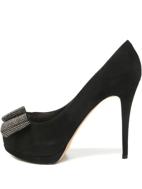 Giuseppe Zanotti Vintage crystal-bow peep-toe pumps Black 1063587