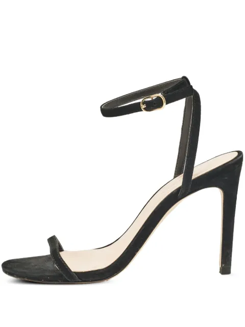 Stuart Weitzman Pre-owned 100mm suede ankle-strap sandals Black 1071339