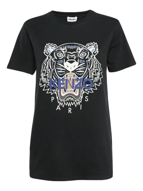 Kenzo Pre-Owned tiger-print cotton T-shirt Black 1060684