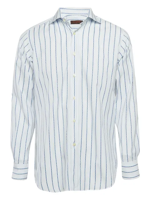 Etro Pre-Owned striped cotton shirt Blue 1040699
