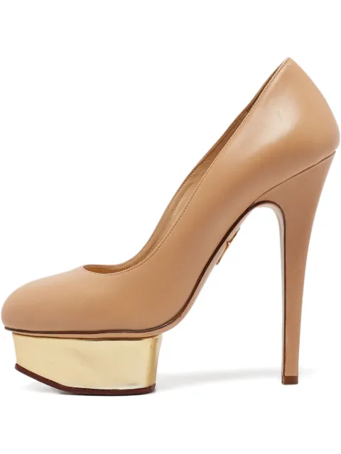 Charlotte Olympia 140mm leather pumps Neutrals 1037112