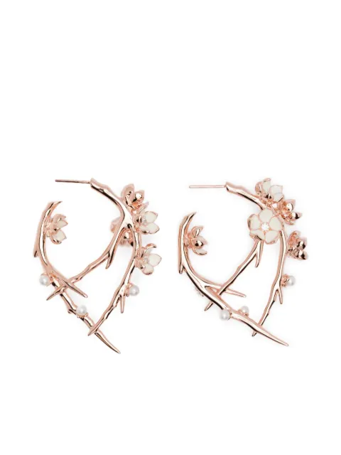 Shaun Leane cherry blossom diamond hoop earrings Pink CB016RVWHEOS