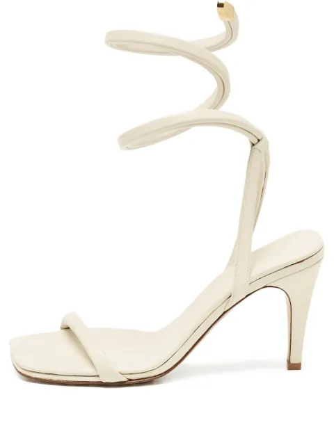 Bottega Veneta Pre-Owned 100mm spiral-ankle sandals White 1088384