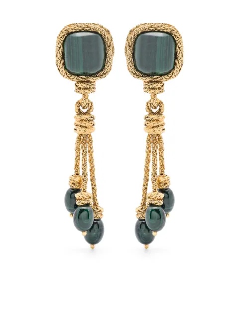 Aurelie Bidermann Miki Malachite clip-on earrings Gold SS25BO22MG