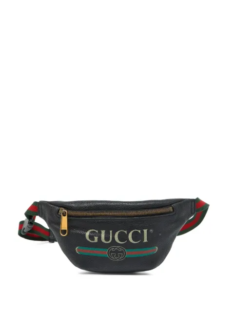 Gucci Pre-Owned 2024 logo leather belt bag Black 1082311