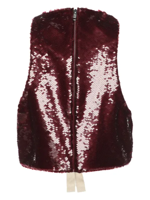 GANNI sequinned sleeveless top Red 1078282