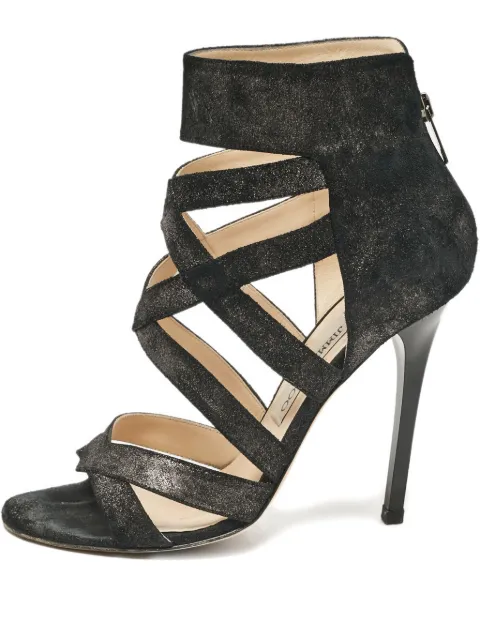 Jimmy Choo Pre-Owned 2023 ankle-strap crisscross sandals Black 1057927