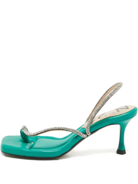 Nº21 50mm rhinestone slingback sandals Green 1053077