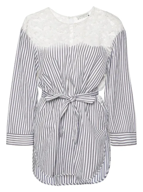 SANDRO striped belted shirt Blue 984220