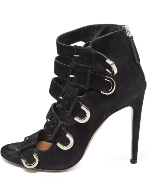 Aquazzura x Claudia Schiffer pre-owned 110mm Vendome strappy sandals Black 981277