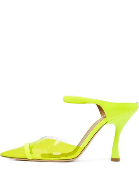 Malone Souliers pre-owned 100mm transparent pointed-toe mules Yellow 954817