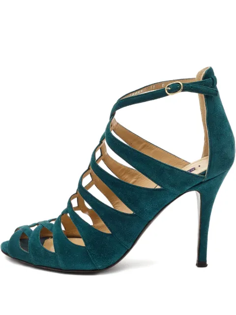 Ralph Lauren Vintage 110mm leather heeled sandals Green 925784