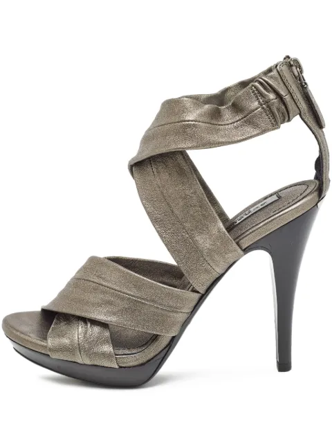 Burberry Pre-Owned 120mm leather sandals Grey 998548