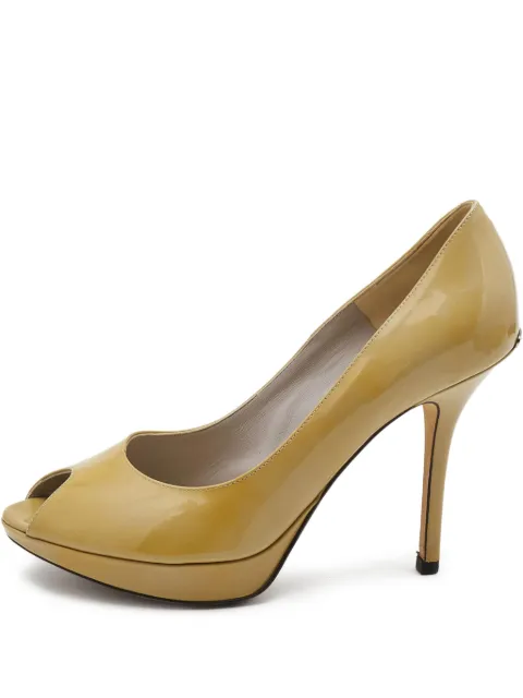 Christian Dior Pre-Owned 110mm Miss Dior peep-toe pumps Yellow 833764