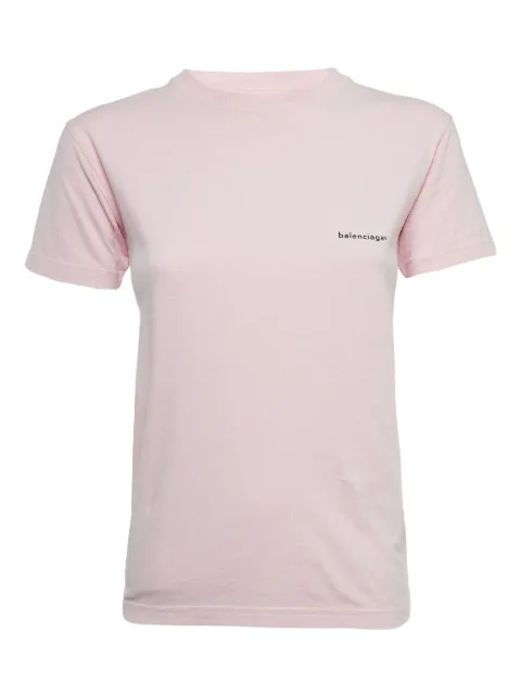 Balenciaga Pre-Owned logo-detailed T-shirt Pink 923829